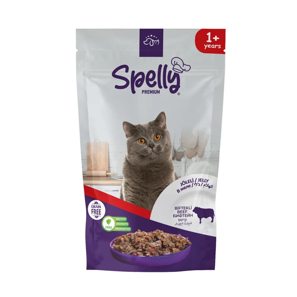 Spelly Premium Jelly Grain Free 85gr για Ενήλικη Γάτα με Μοσχάρι σε Φακελάκι 24 τμχ Spelly Premium Jelly Grain Free 85gr για Ενήλικη Γάτα με Μοσχάρι σε Φακελάκι 24 τμχ