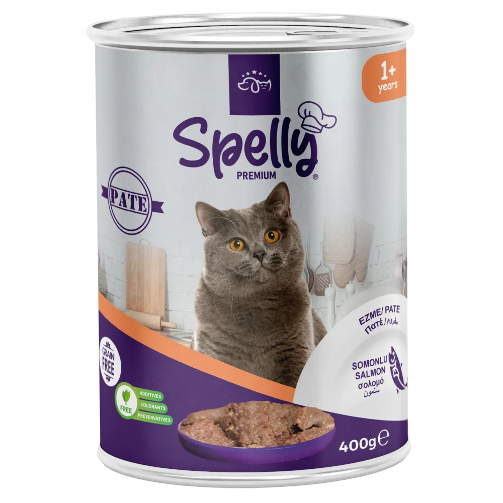 Spelly Premium Πατέ Σολομός για Ενήλικες Γάτες 400gr Spelly Premium Πατέ Σολομός για Ενήλικες Γάτες 400gr